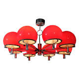 Warm Red Cased Glass Chandelier by Sciolari